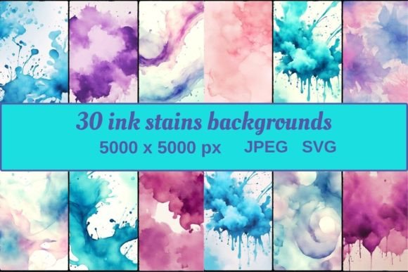 30 Ink Stains Backgrounds: Dreamy Hues for Creative Projects