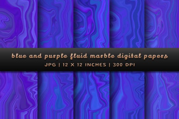 Blue and Purple Fluid Marble Backgrounds: Transform Your Digital Projects