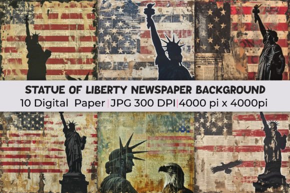Elevate Projects with Statue of Liberty Newspaper Backgrounds