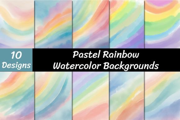 Pastel Rainbow Watercolor Backgrounds: A Soft Touch for Modern Design