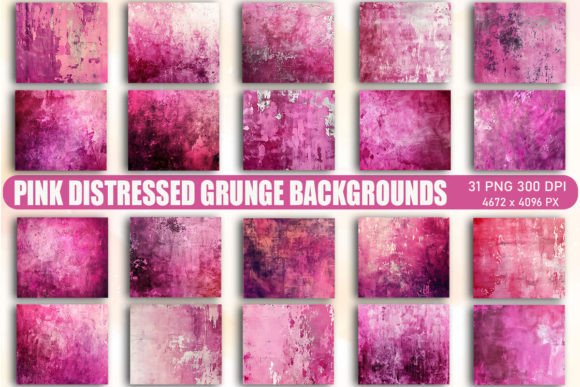 Pink Distressed Grunge Backgrounds: Edgy Textures for Creative Projects