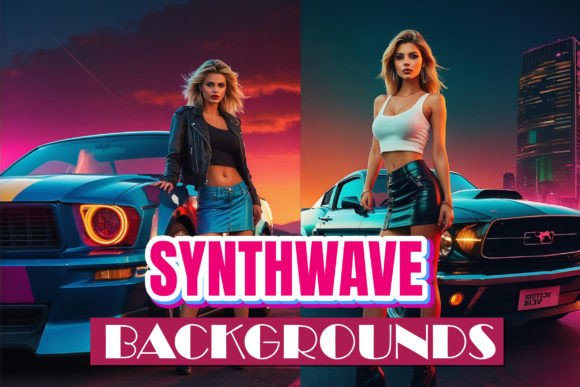 Synthwave Model - Retro Backgrounds: A Neon-Lit Visual Toolkit