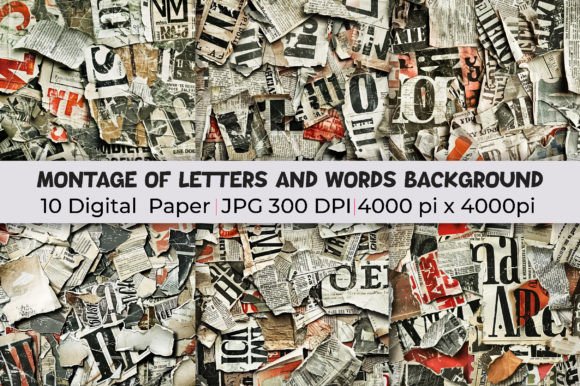 Transform Designs with Montage of Letters and Words Backgrounds