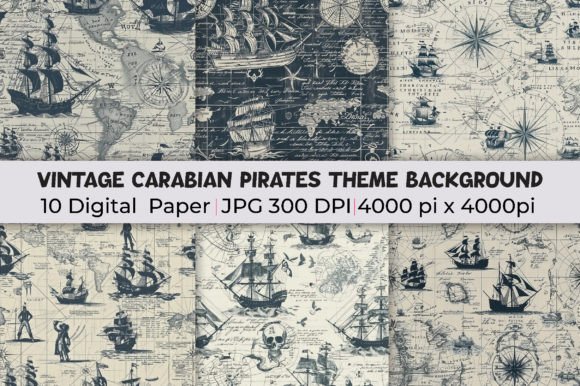 Vintage Caribbean Pirates Backgrounds: A Treasure Trove for Designers
