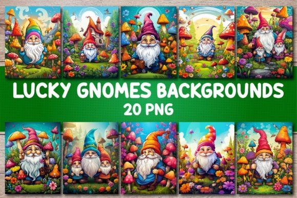 Whimsical Charm: Lucky Gnomes Backgrounds for Covers